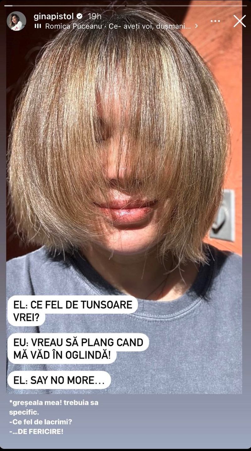 Gina Pistol tunsoare