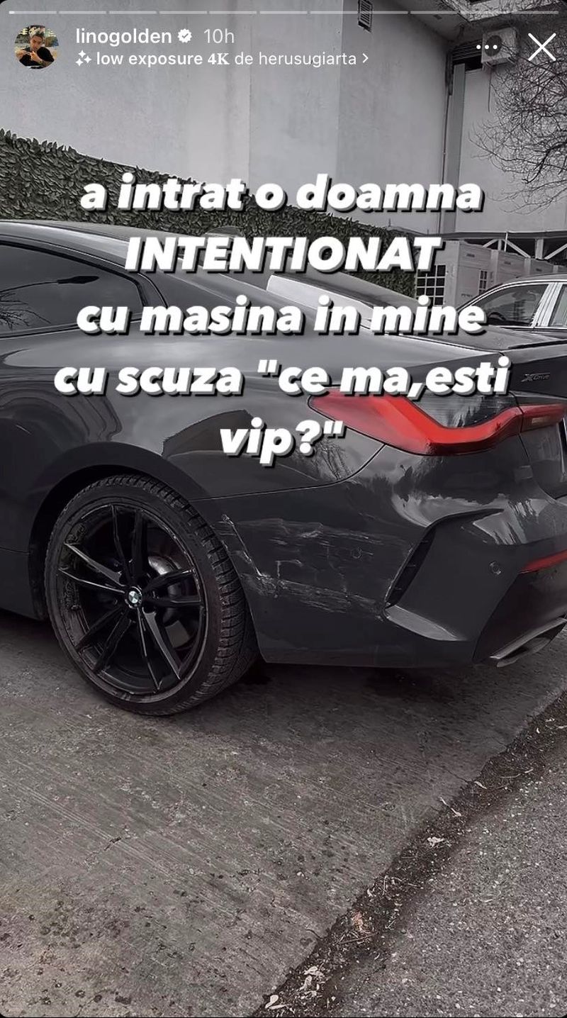 Postarea făcută de Lino Golden pe Instagram Lino Golden accident rutier