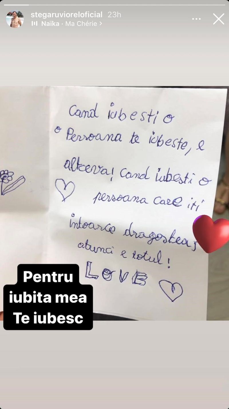 Postarea făcută de Viorel Stegaru pe internet Viorel Stegaru declarație de dragoste