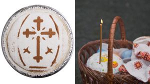 Colivă, lumânare, coș