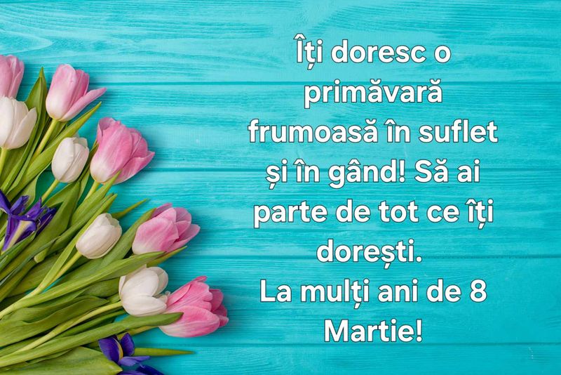 Felicitare cu text pentru 8 martie  imagine cu text de 8 martie