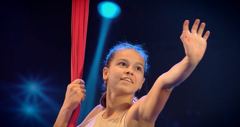 Anais Bădina, în timpul momentului susținut la Românii au Talent 2024  anais bădina romanii au talent, romanii au talent 2024, anais bădina moment rat