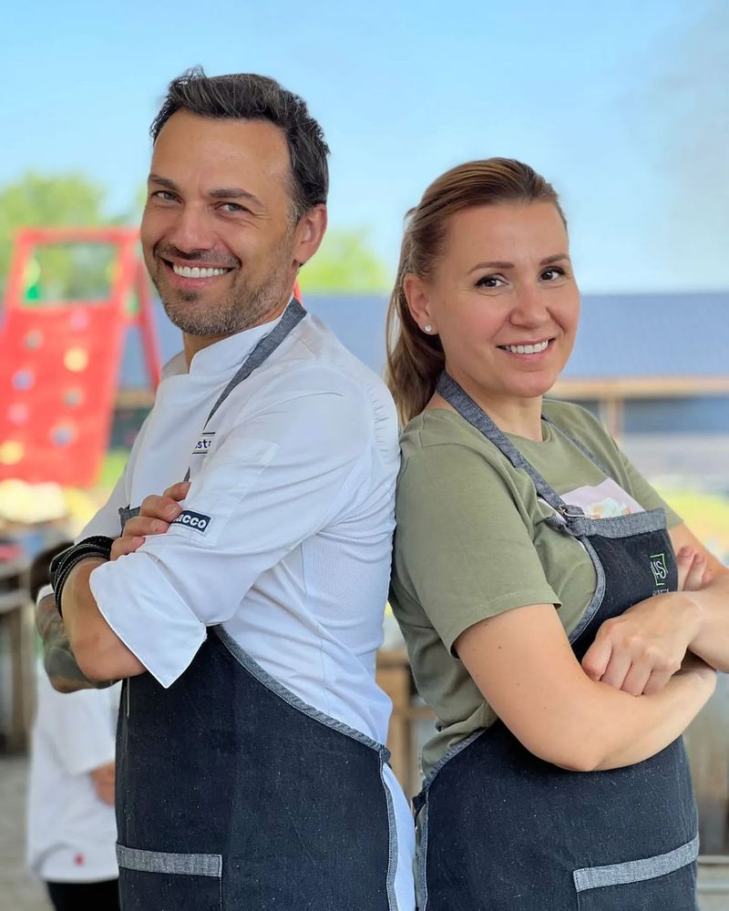 Chef Ștefan Popescu și soția sa