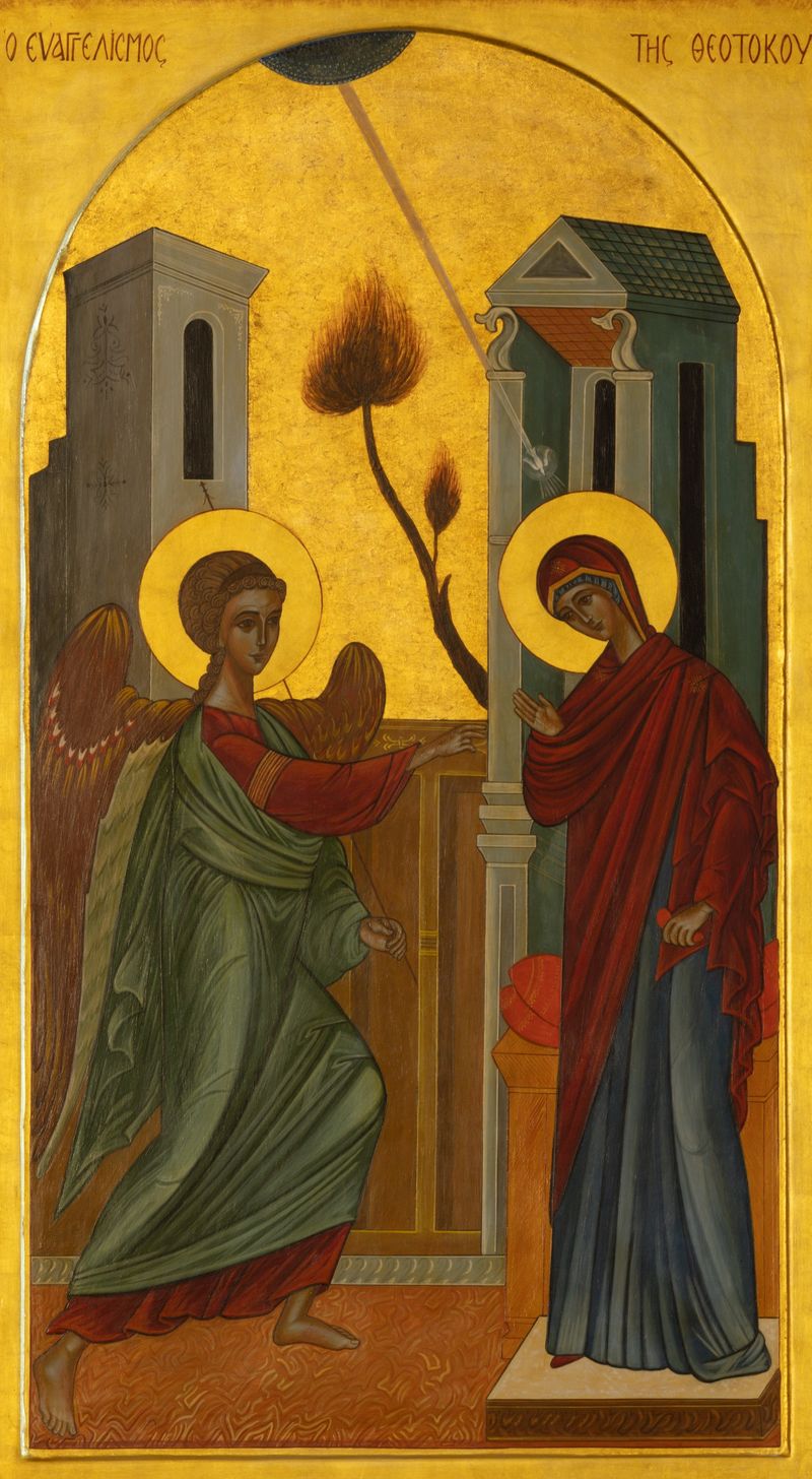 Buna Vestire: &Icirc;ngerul Gavriil și Fecioara Maria