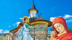 manastirea Sucevita, ingerul Gavriil și Maica Domnului