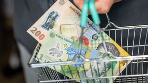 Bani în coșul pentru cumpărături