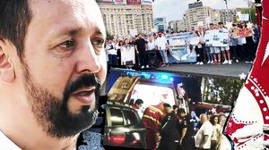 Tatăl lui Sebi, unul dintre tinerii uciși de Vlad Pascu, a ajuns la spital în timpul protestului din Piața Victoriei! Valentin Olariu a fost cărat pe brațe de jandarmi până la ambulanță