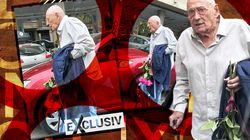 Se vede că se apropie de 90 de ani! Horia Moculescu merge greu, în baston și cu flori în mână. Imagini nemaivăzute cu celebrul pianist | EXCLUSIV