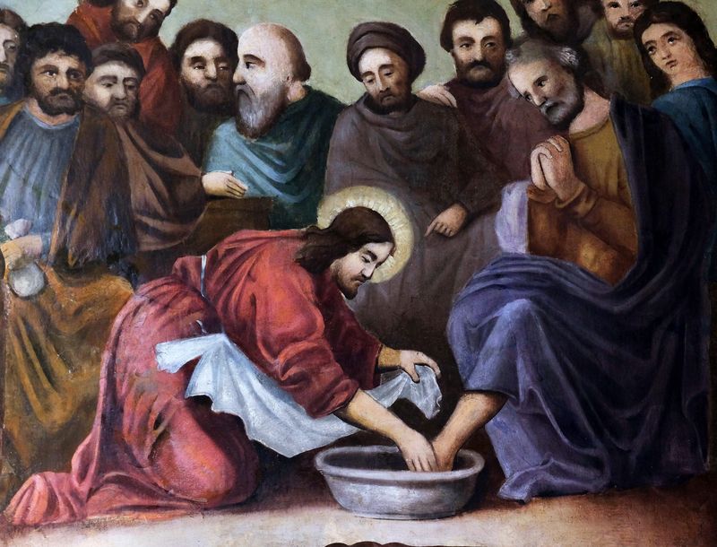 Iisus Hristos, spală picioarele Apostolilor