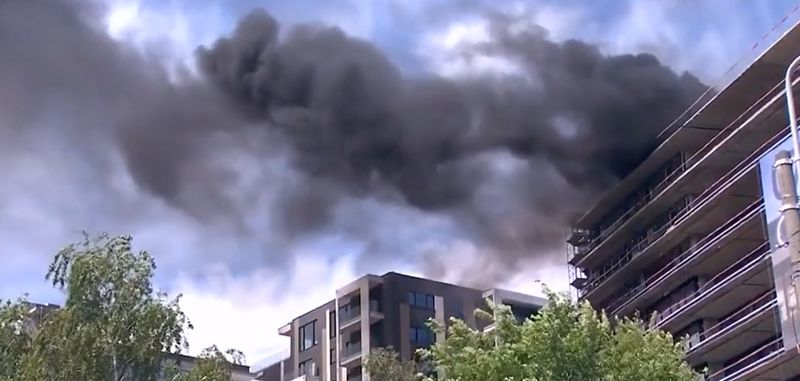 Incendiu în zona de nord a Capitalei