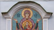 Mozaic biserică, Maica Domnului și Iisus Hristos