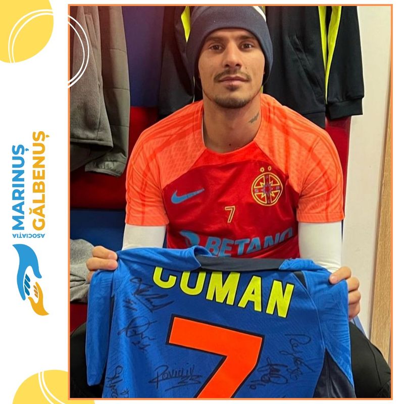 Florinel Coman și-a donat tricoul pentru a salva copiii grav bolnavi. florinel coman fcsb