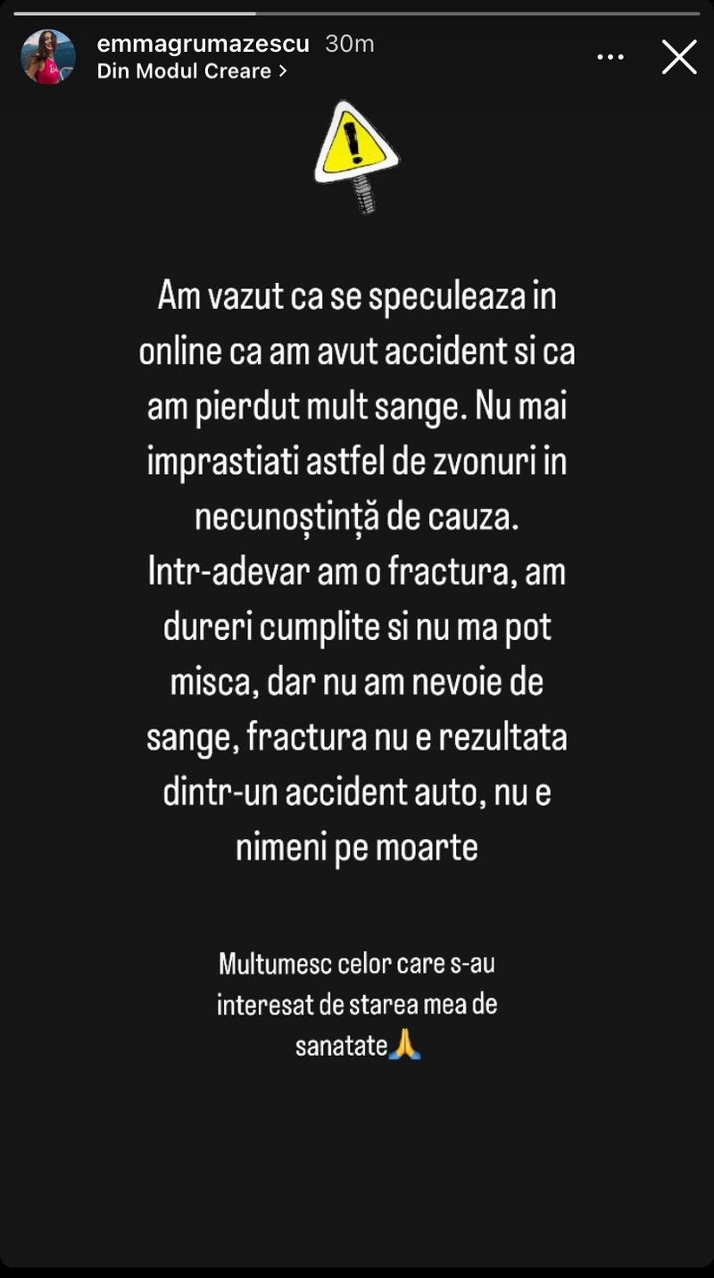 Emma Grumăzescu mesaj