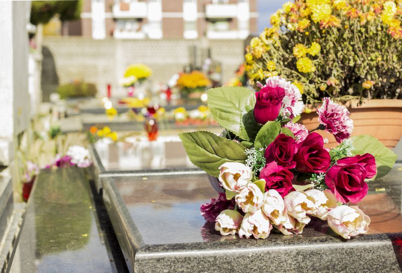 Flori în cimitir