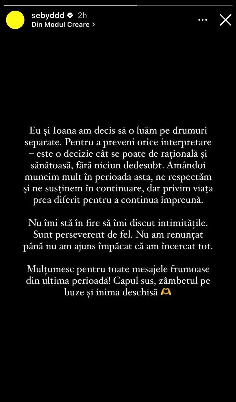 Sebastian Dobrincu mesaj
