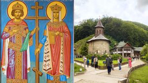 Icoană Sfinții Constantin și Elena, Mănăstirea Prislop