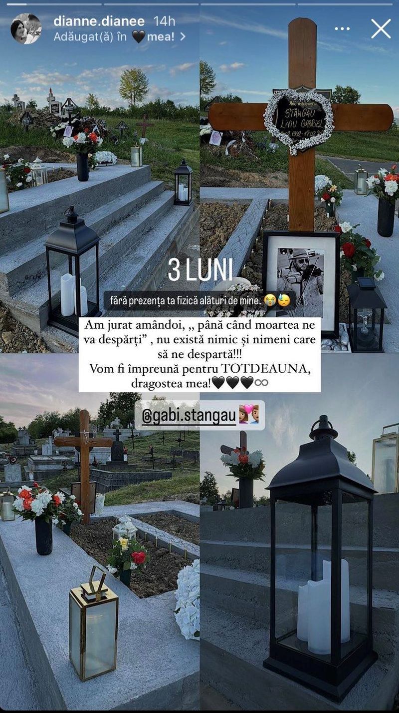 Imaginile postate de soția lui Gabi Stângău pe internet Gabi Stângău mormânt