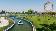 parc, vara, lac, barca, roata panoramica