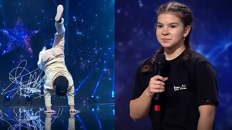 Carla Munteanu pe scenă la Românii au Talent