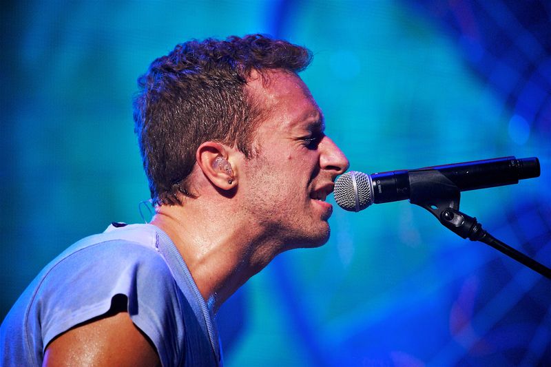 chris martin, scena, band, concert coldplay