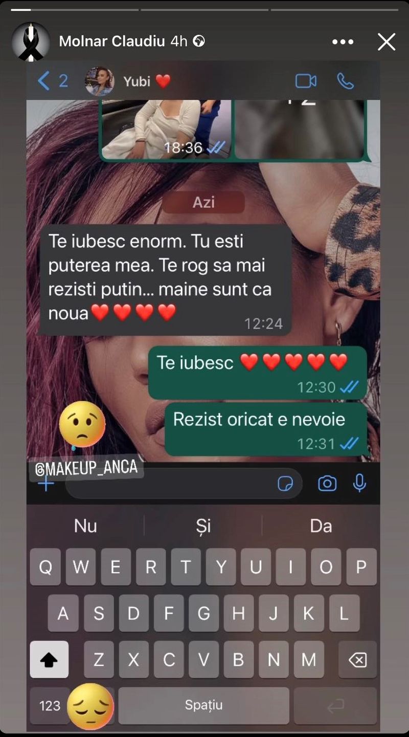 Ultima conversație dintre Anca Molnar și soțul ei Anca Molnar ultimele mesaje