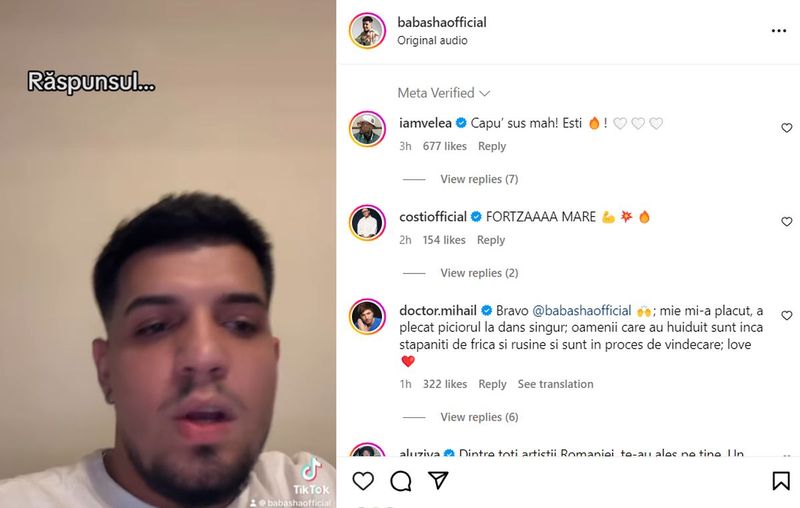 Vedetele, val de mesaje de susținere pentru Babasha