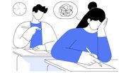 vector, elevi stresati la examen