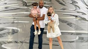 Andreea și Cabral Ibacka cu cei doi copii  Andreea și Cabral Ibacka cu cei doi copii