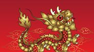dragon chinezesc, vector, fundal rosu