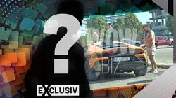 Cine e șoferul lui Pescobar, “Regele Racilor” din România? Conduce un Lamborghini de 300.000 de euro în fustă scurtă, decolteu periculos și șlapi | VIDEO EXCLUSIV