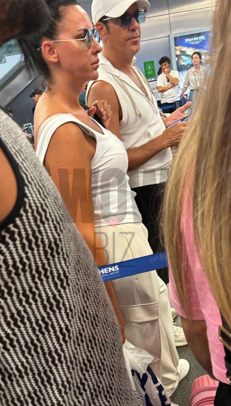 Lavinia Pîrva și Ștefan Bănică Jr. în aeroport