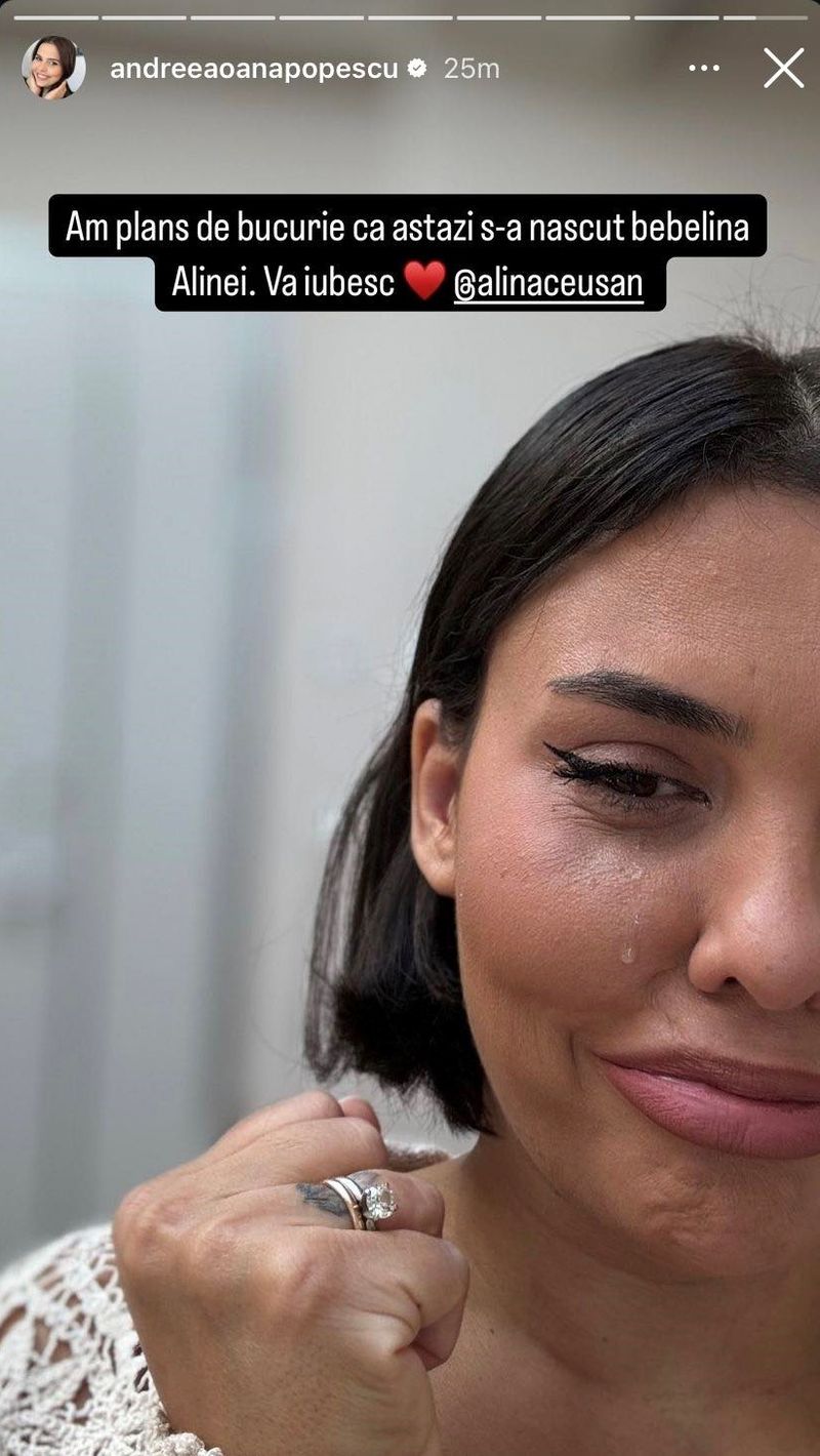 Andreea Popescu în lacrimi