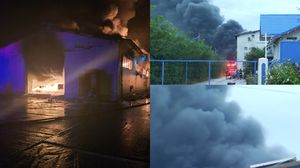 Incendiu la o hală de substanțe chimice din Dâmbovița  Incendiu la o hală de substanțe chimice din Dâmbovița