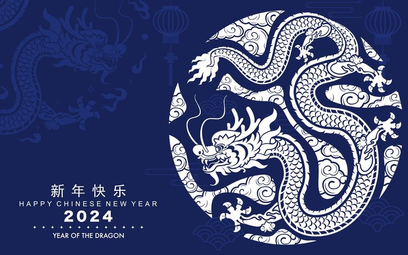 ilustratie dragon, zodiac chinezesc