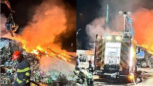 Incendiu la un depozit din Vrancea