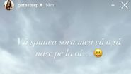 Postarea făcută de Geta Sterp, cu puțin timp înainte de a naște 