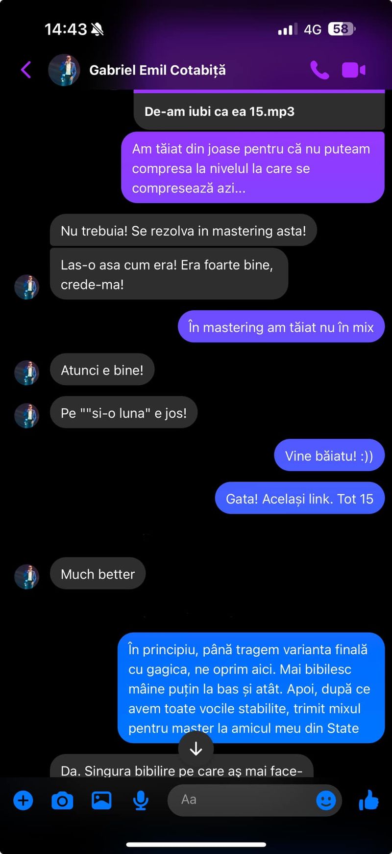 Ultima convorbire dintre Gabriel Cotabiță și producătorul său