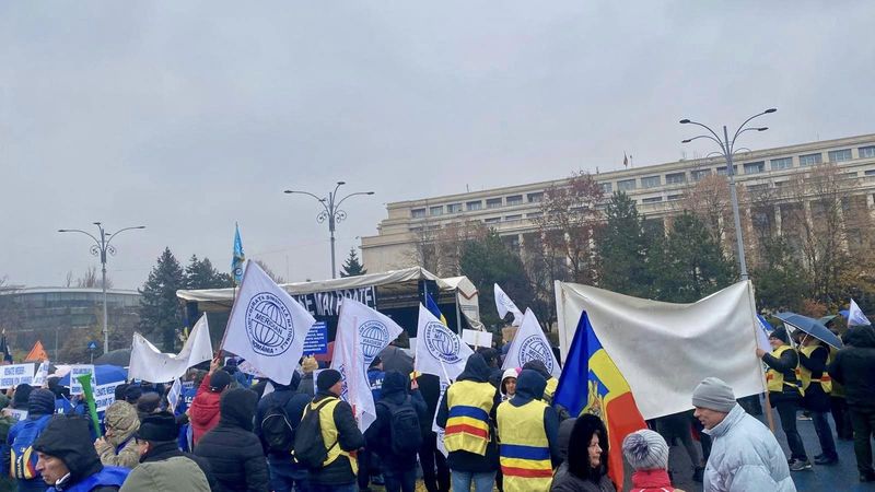 Protest în Piața Victoriei