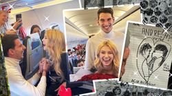 Cine sunt vedetele care au asistat la cererea în căsătorie din avionul spre Laponia?! Andreea Bălan și Victor Cornea, surpriză de proporții din partea fiului Adelei Popescu și al lui Radu Vâlcan! A făcut totul pe drum