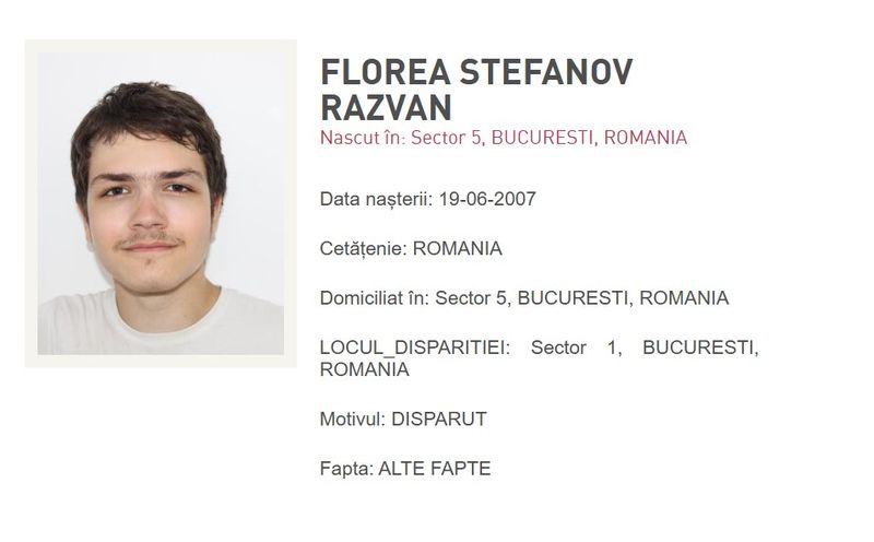 Răzvan Florea dispărut