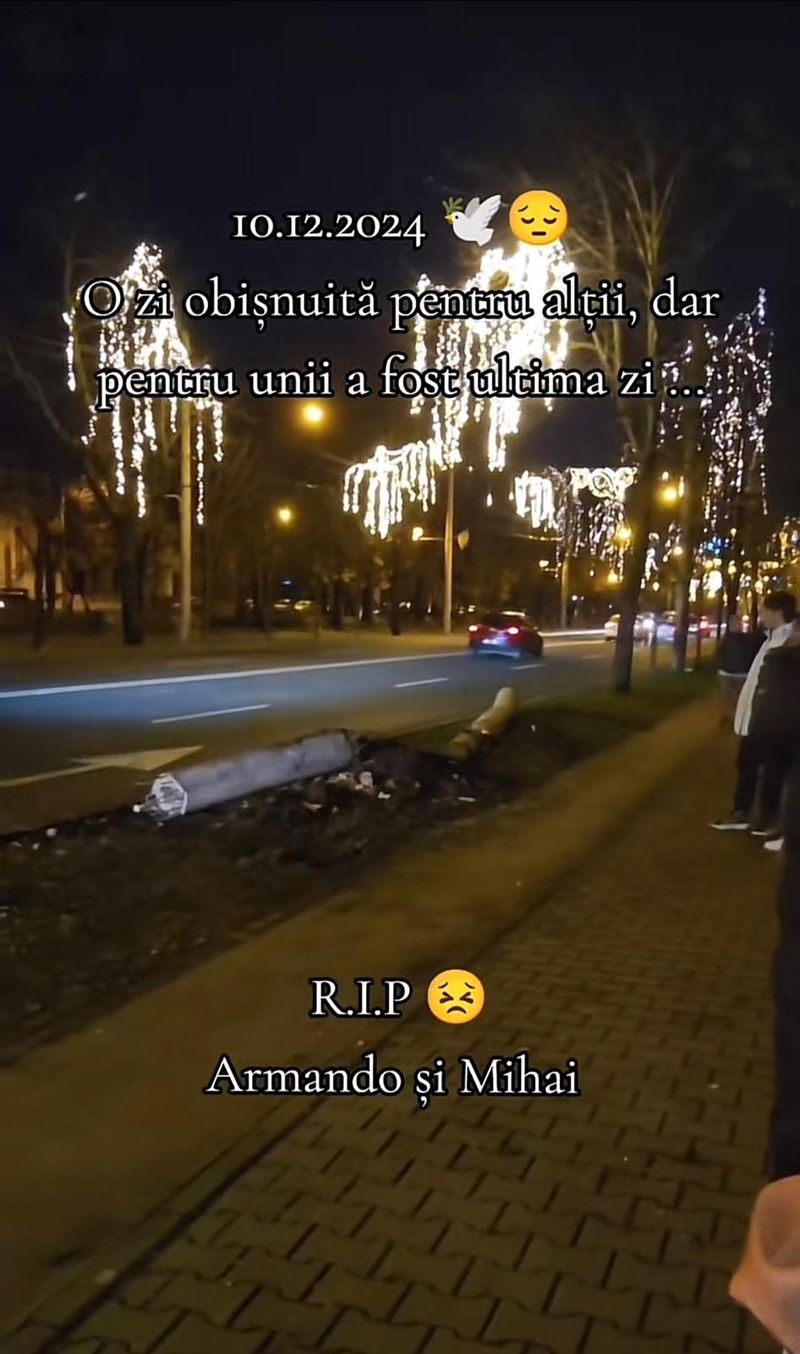 Locul accidentului unde și-au pierdut viața Armando și Mihai