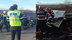 Accident teribil pe Drumul Morții E85, după ce două TIR-uri s-au ciocnit frontal! O persoană a rămas încarcerată, iar traficul a fost blocat