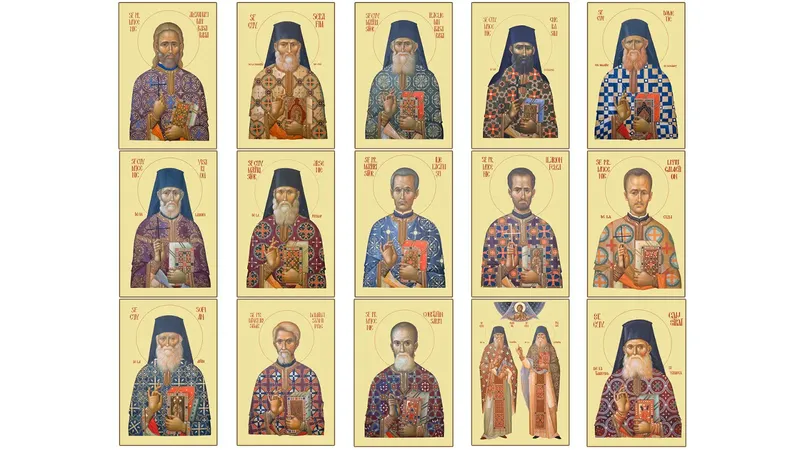 Icoanele celor 16 sfinți canonizați