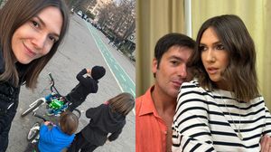 Adela Popescu, alături de familia sa