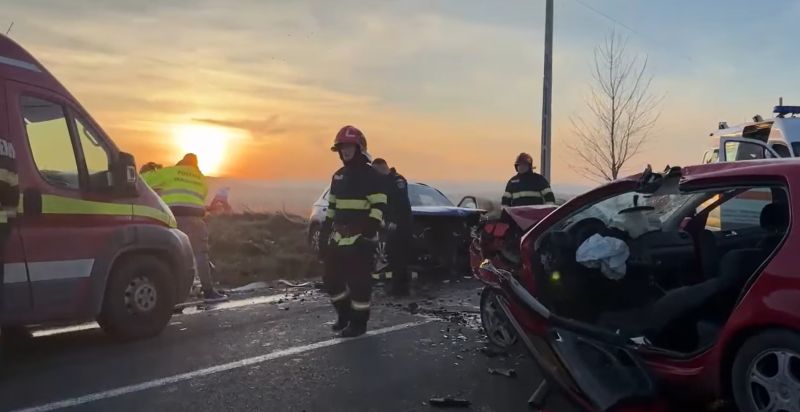 Imagini de la locul accidentului