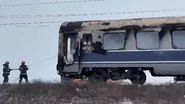 Vagonul unui tren a luat foc