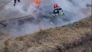 Mașină cuprinsă de flăcări în Botoșani