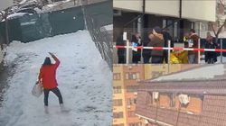 VIDEO | Momentul cutremurător în care femeia din Militari Residence este strivită de zăpada și bucățile de gheață care cad de pe acoperișul blocului. Cine este vinovat pentru moartea ei tragică?!