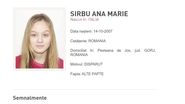 Ana, fata dispărută în Gorj