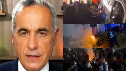 Proteste violente în Capitală, după ce BEC a respins candidatura lui Călin Georgescu! Simpatizanții omului politic au răsturnat o mașină de presă și au atacat jandarmii. Unii dintre manifestanți au fost reținuți de autorități